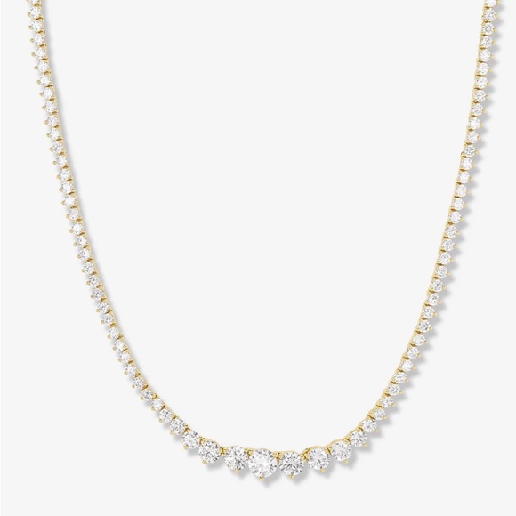 NWT Melinda Maria Gold “Not Your Basic Graduated Tennis Necklace” - Picture 11 of 11